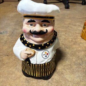 The Memory Co. Cookie Jar NFL Pittsburgh Steelers Football Chef 1st in Series